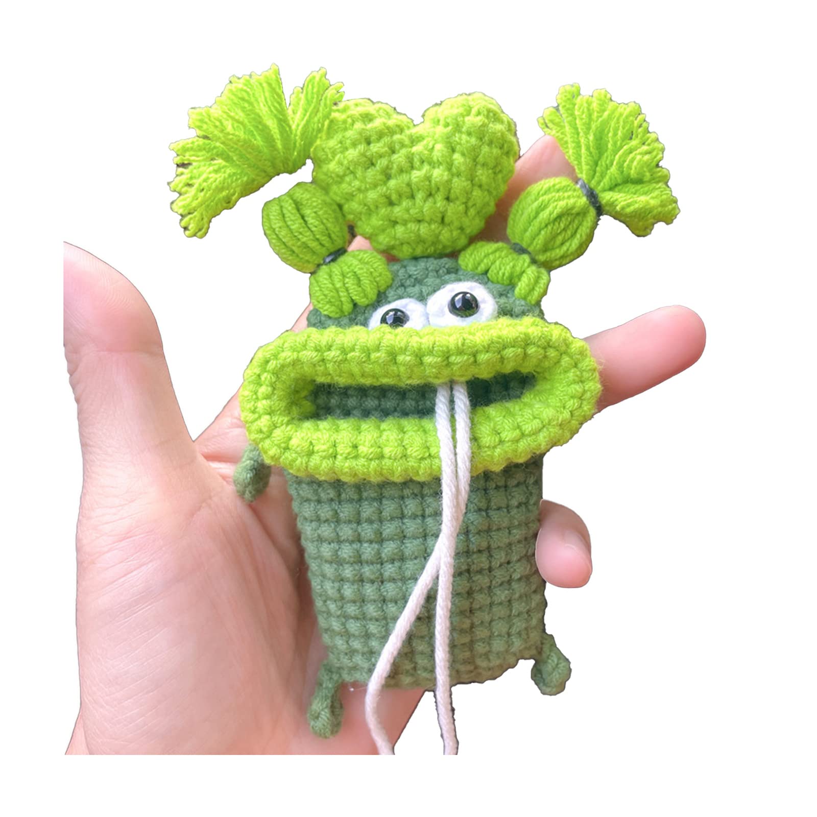 Handmade Crochet Key Case/Holder, Novelty Crochet Sausage Mouth Car Key Case, Cute Hand Knit Yarn Crochet Key Cover