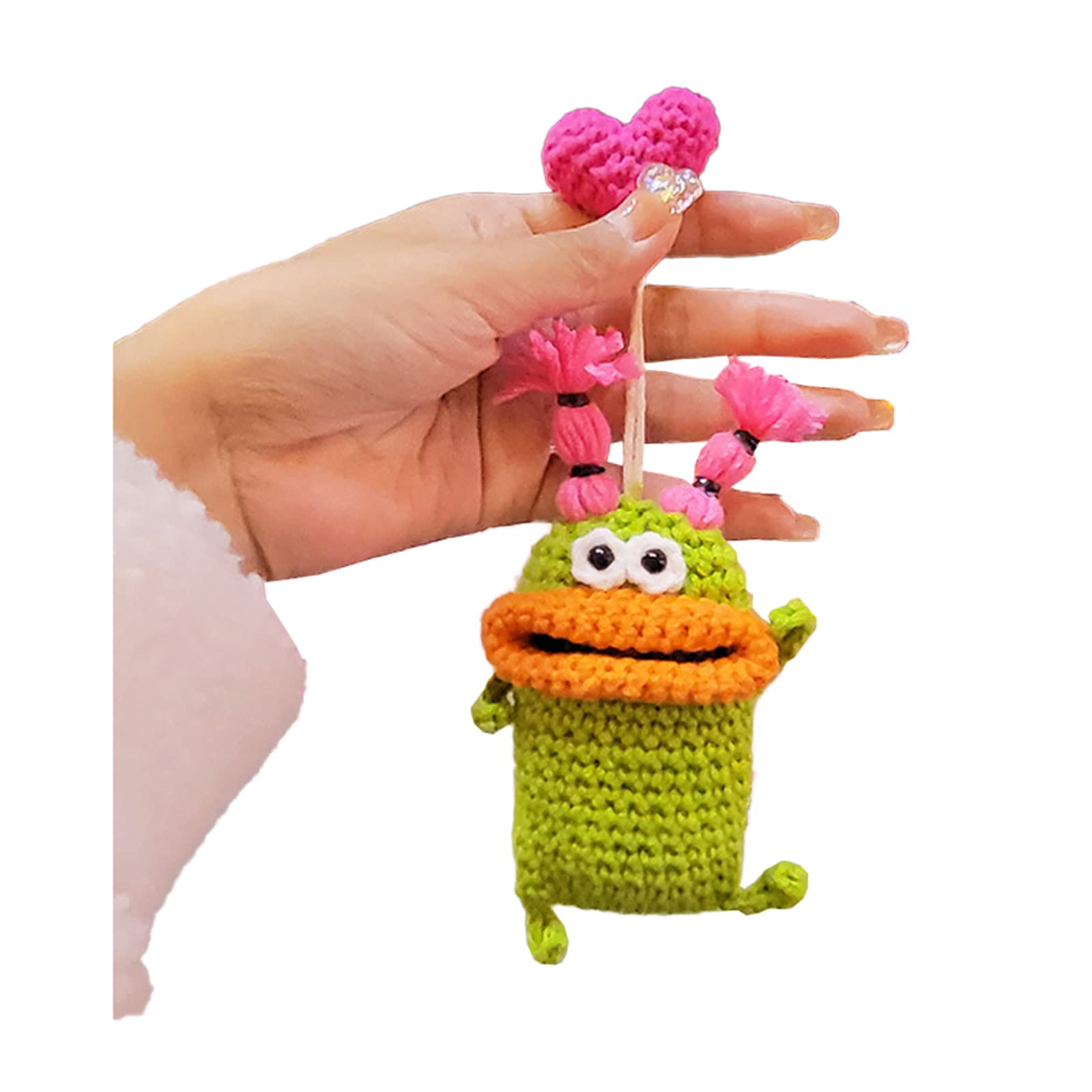 Handmade Crochet Key Case/Holder, Novelty Crochet Sausage Mouth Car Key Case, Cute Hand Knit Yarn Crochet Key Cover
