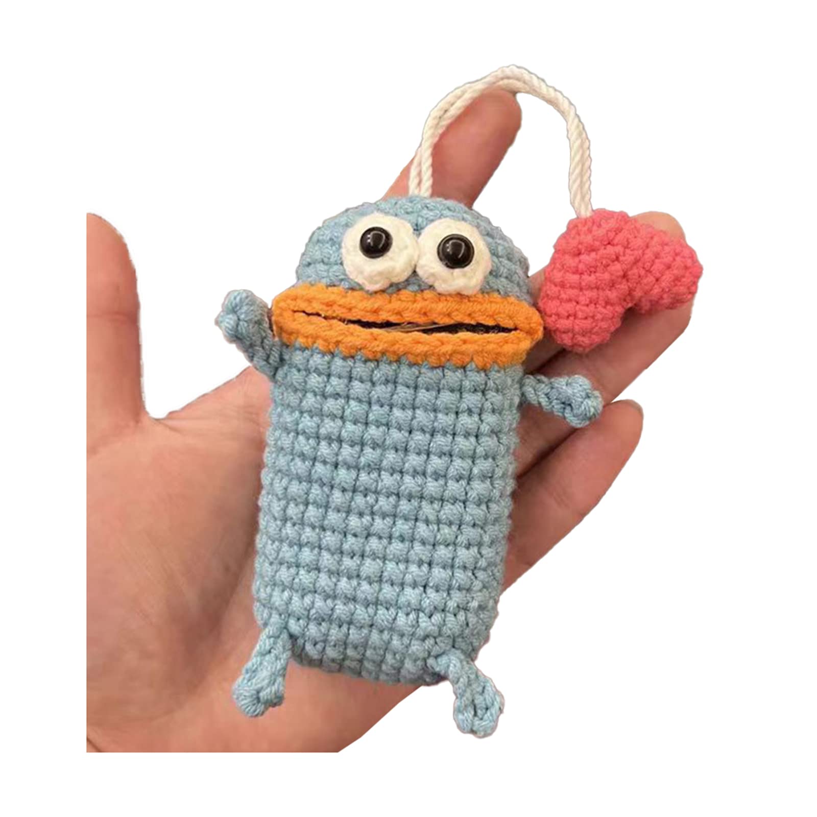 Handmade Crochet Key Case/Holder, Novelty Crochet Sausage Mouth Car Key Case, Cute Hand Knit Yarn Crochet Key Cover