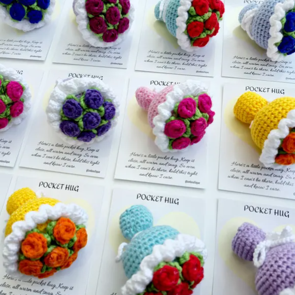 Handmade Crochet Mini Rose Bouquet, Handcrafted Flowers, Gift for Her, Mom, Anniversary, Valentine, Birthday Present