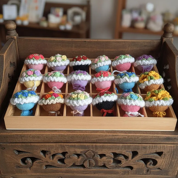 Handmade Crochet Mini Rose Bouquet, Handcrafted Flowers, Gift for Her, Mom, Anniversary, Valentine, Birthday Present