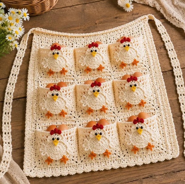 Egg Apron, Country-style Egg Collecting Apron Crochet Kit