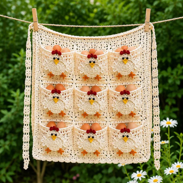 Egg Apron, Country-style Egg Collecting Apron Crochet Kit