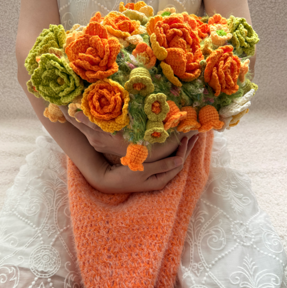 Handmade Crochet Flower Garden Blanket – Unique Floral Throw & Cozy Gift for Mom, Mother's Day, Fall & Christmas