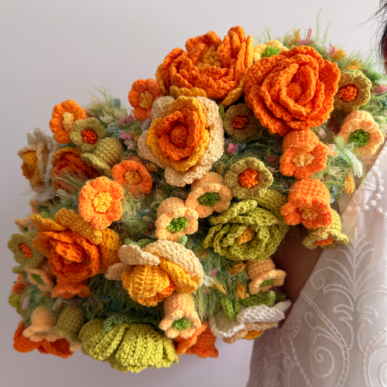 Handmade Crochet Flower Garden Blanket – Unique Floral Throw & Cozy Gift for Mom, Mother's Day, Fall & Christmas