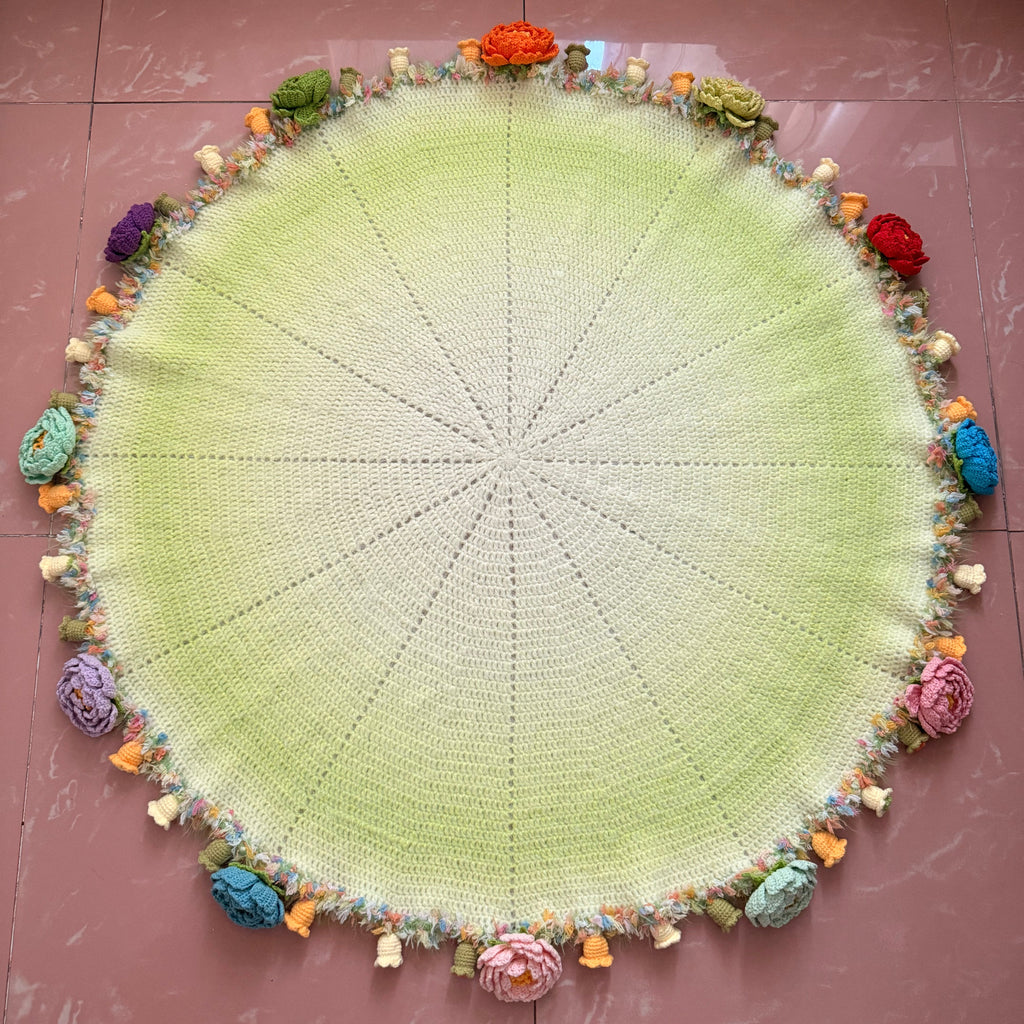 Colorful Floral Blanket Crochet Kit