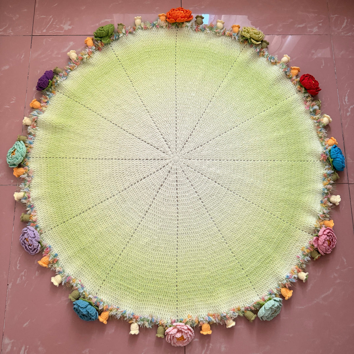 Colorful Floral Blanket Crochet Kit