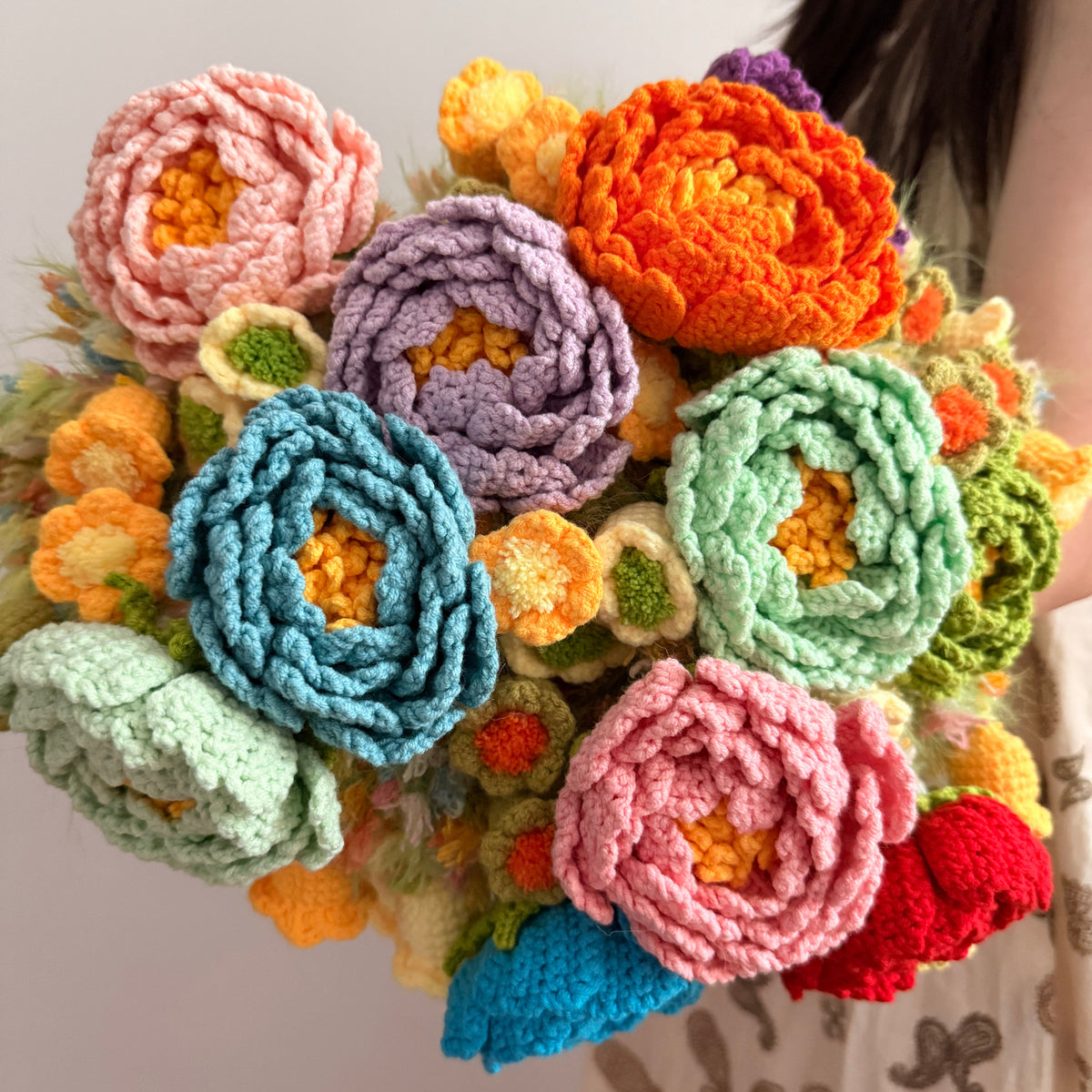 Colorful Floral Blanket Crochet Kit