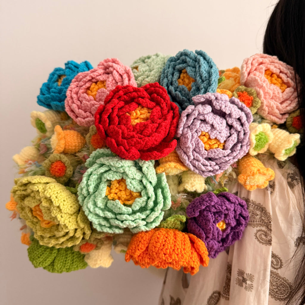 Colorful Floral Blanket Crochet Kit
