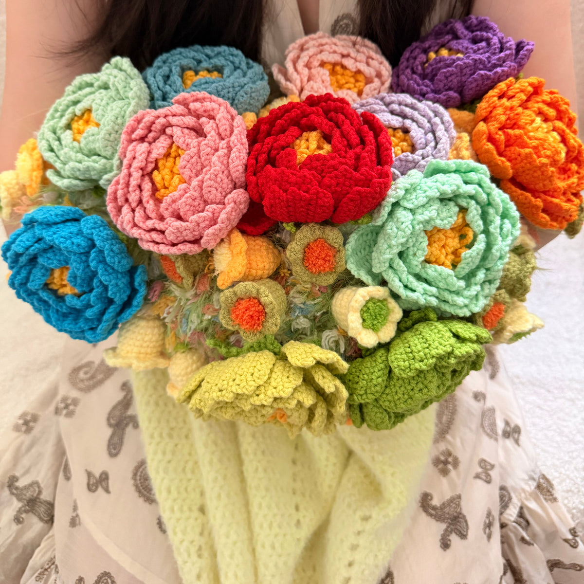 Colorful Floral Blanket Crochet Kit