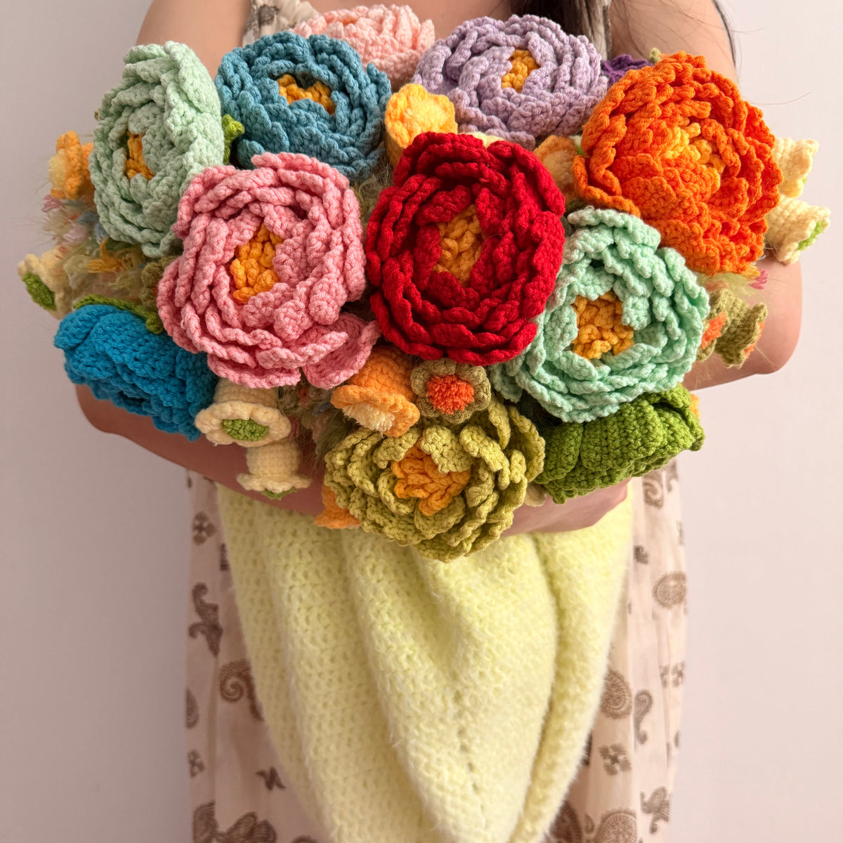 Colorful Floral Blanket Crochet Kit