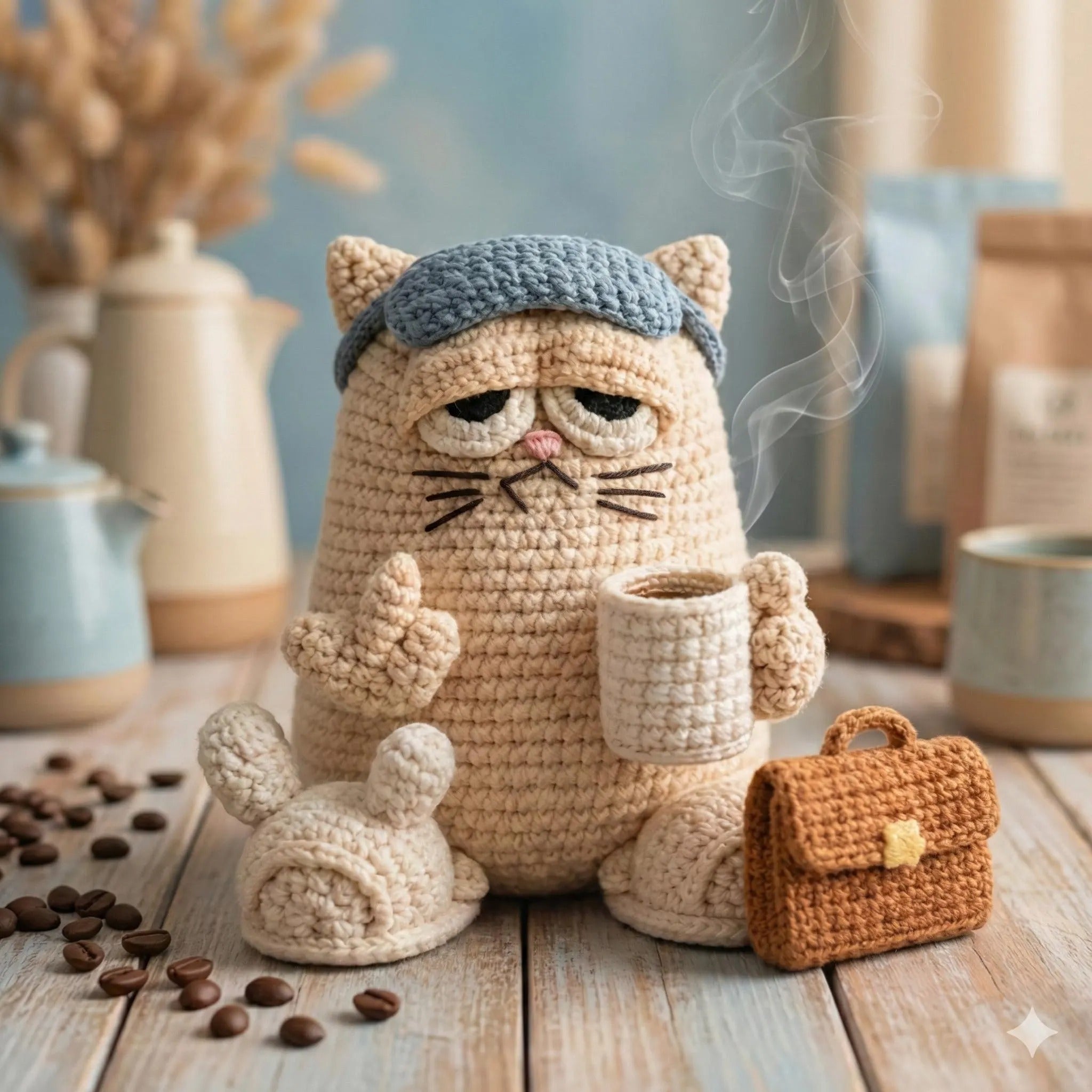 Desk Cat Doll Crochet Kit
