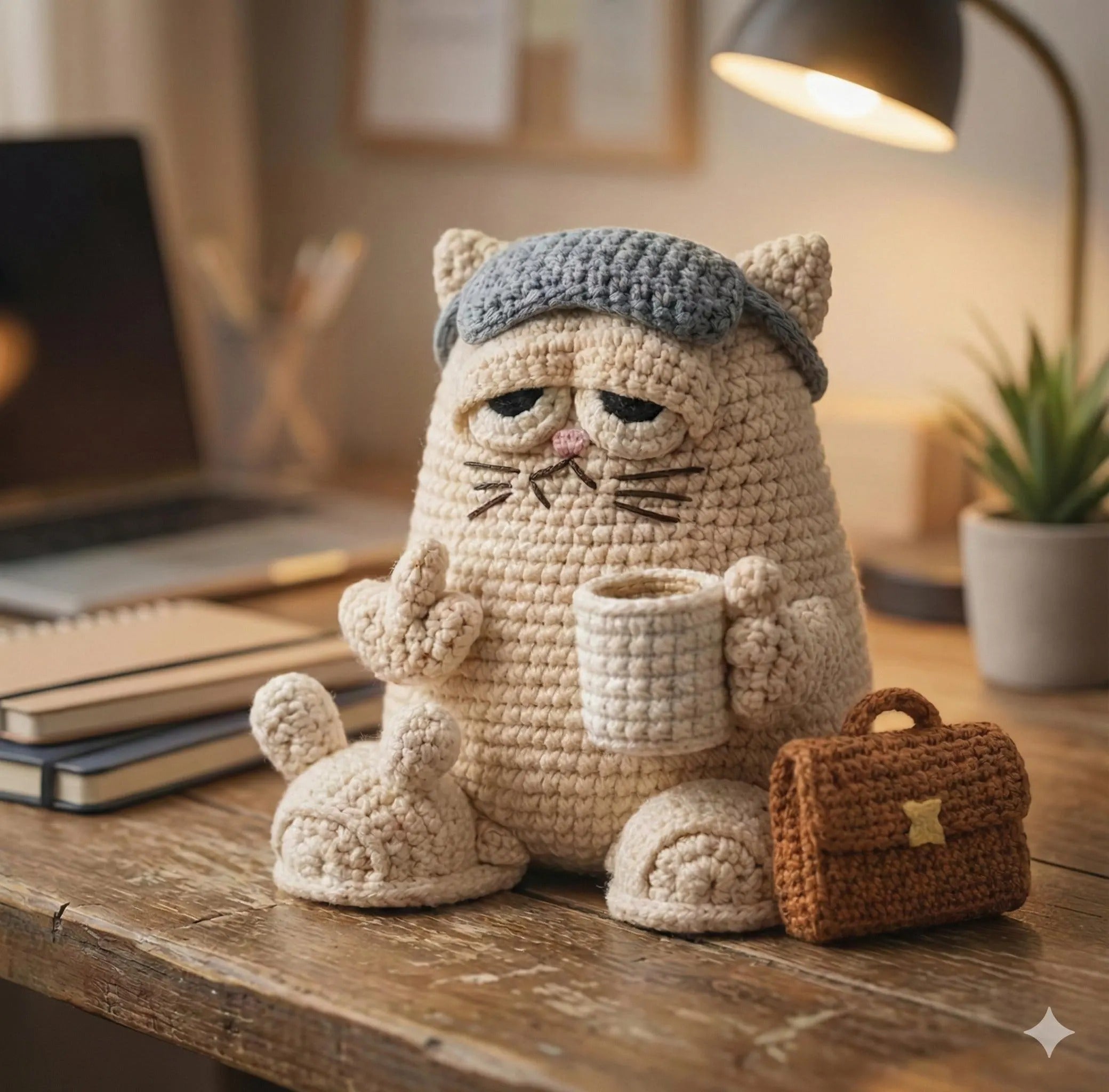 Desk Cat Doll Crochet Kit