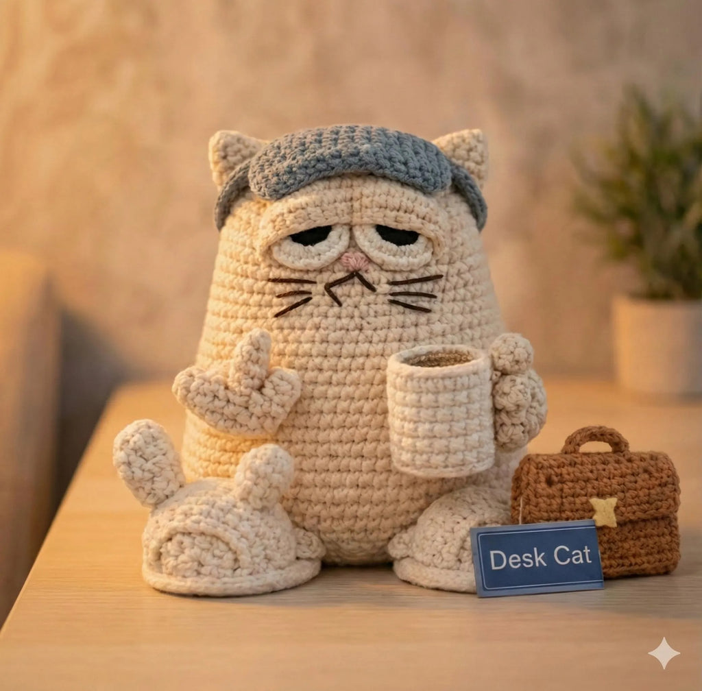 Desk Cat Doll Crochet Kit