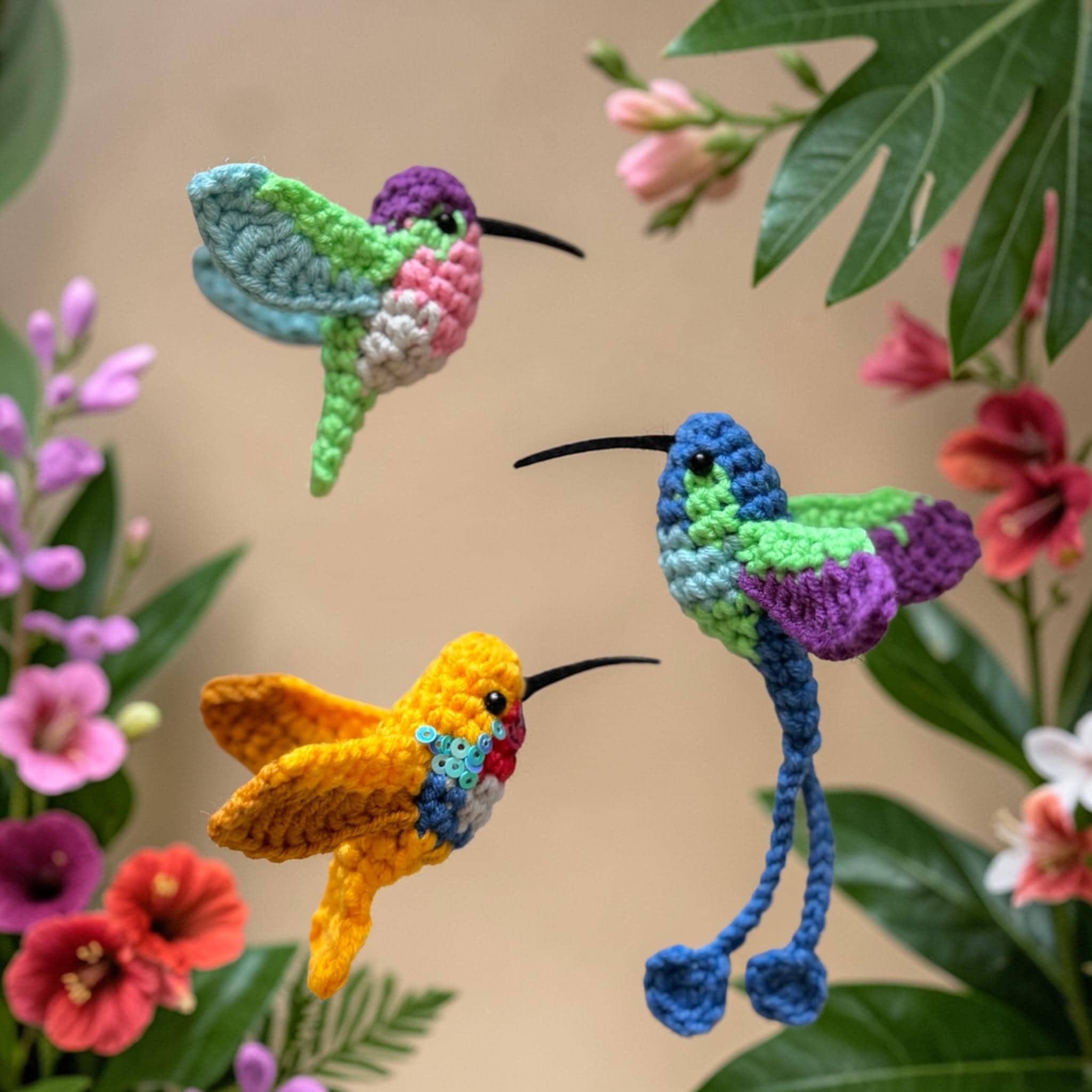 Hummingbirds Realistic Amigurumi Birds Crochet Kit