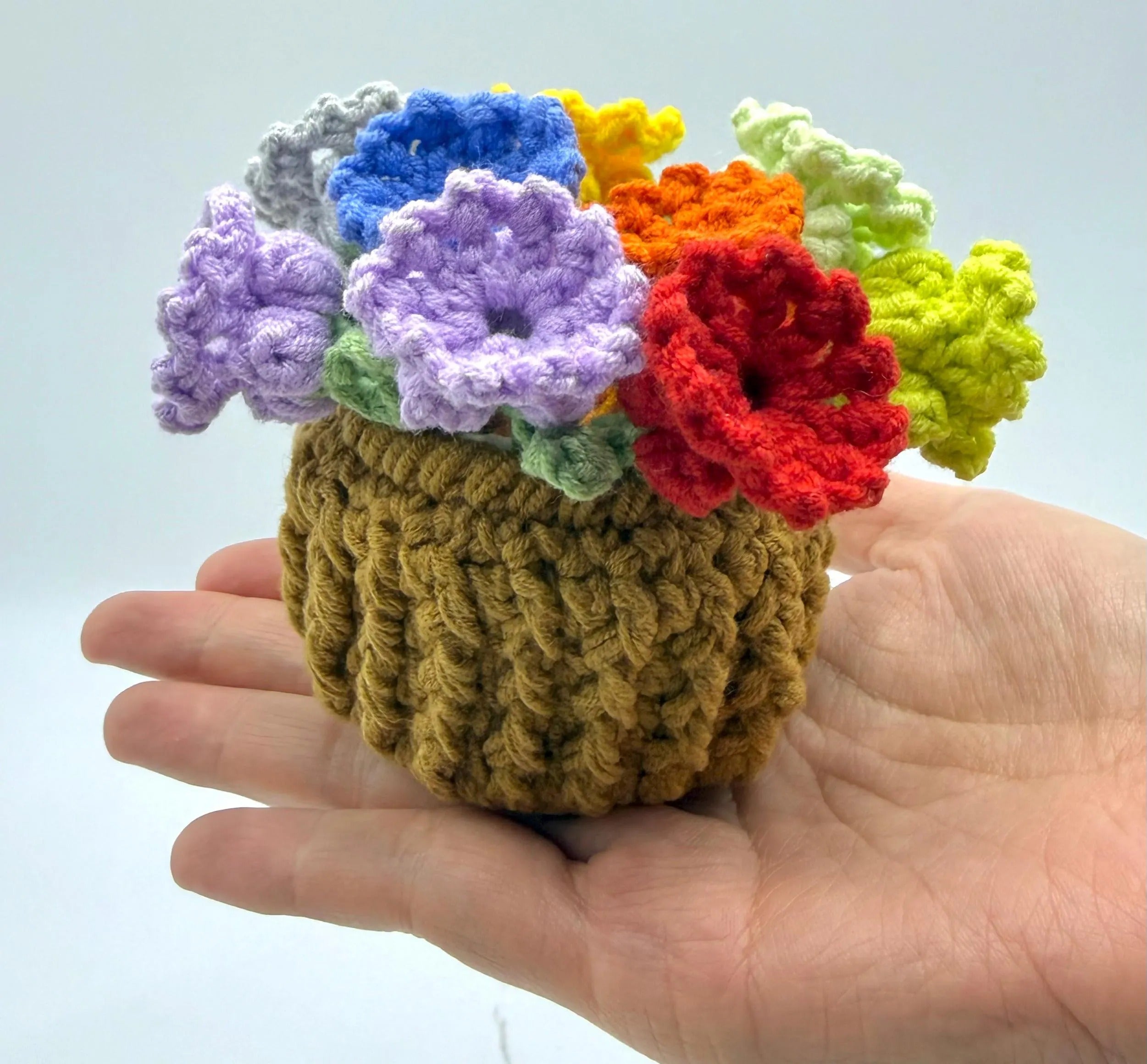 Rainbow Rose Bouquet Coasters Crochet Kit