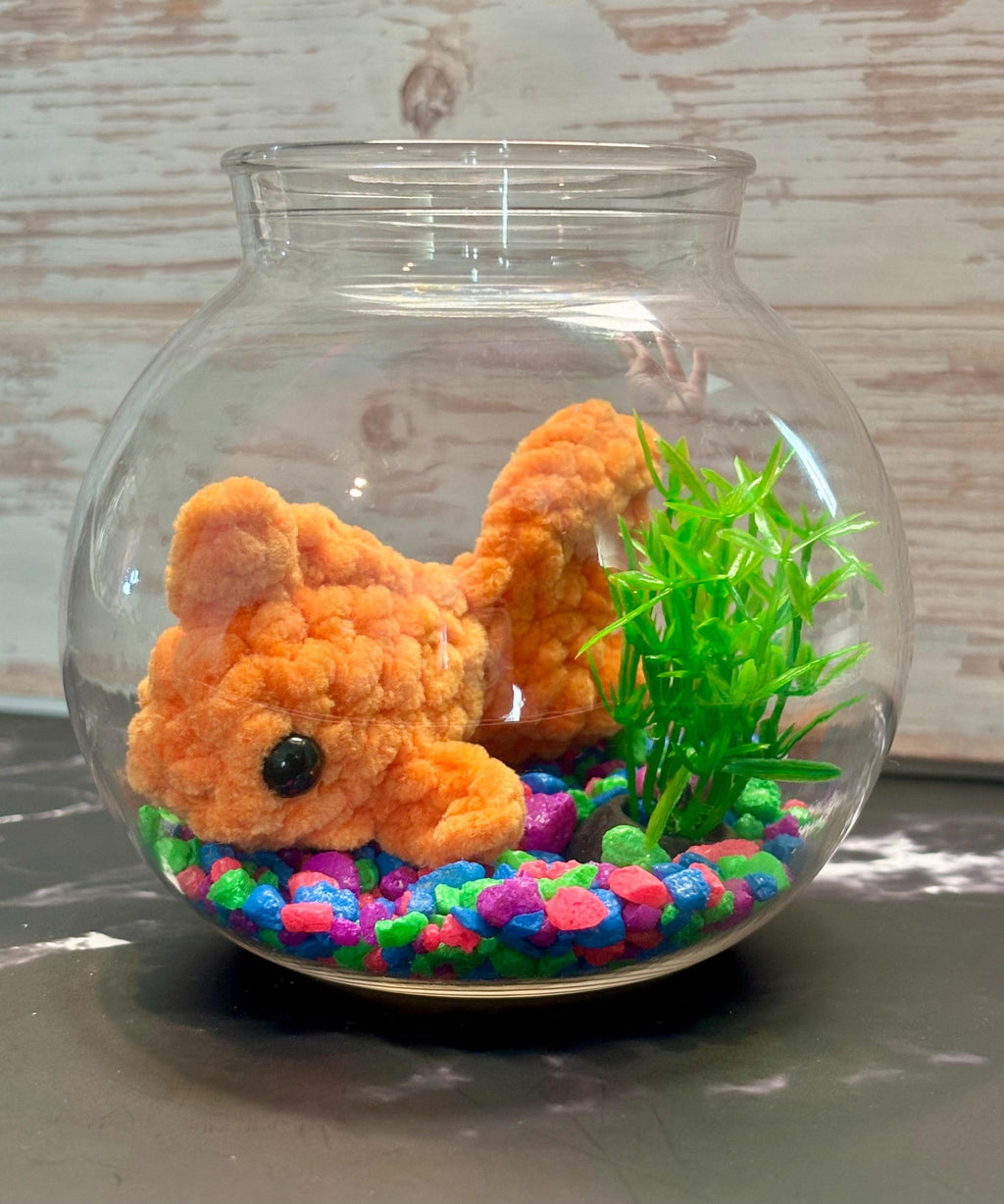 Mini stress free pet Goldfish Crochet Kit