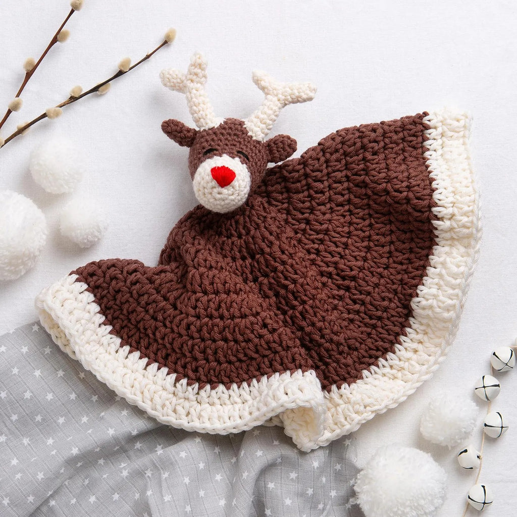 Reindeer Baby Comforter Crochet Kit