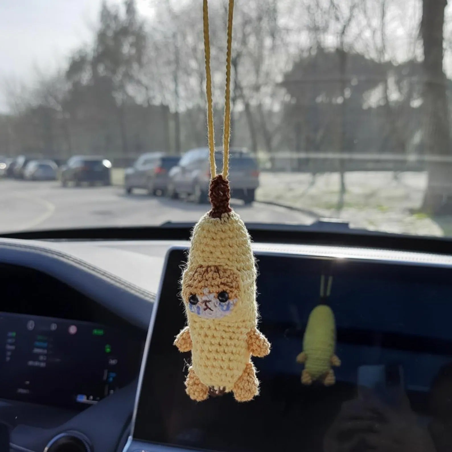 Banana Cat Car Hanging Crochet Kit