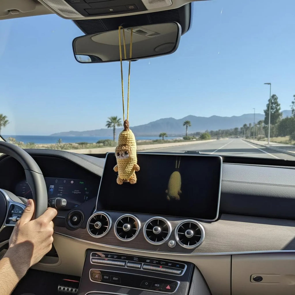 Banana Cat Car Hanging Crochet Kit